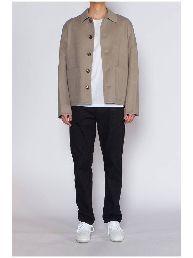 Pocket Patch Wool Blend Jacket Beige - AMI - BALAAN 5