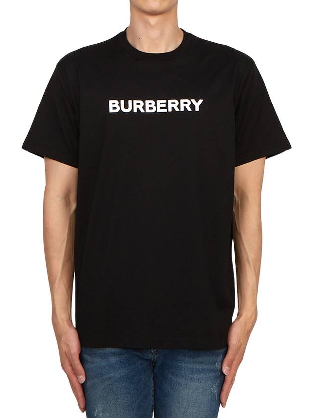 Logo Print Cotton Short Sleeve T-Shirt Black - BURBERRY - BALAAN 2