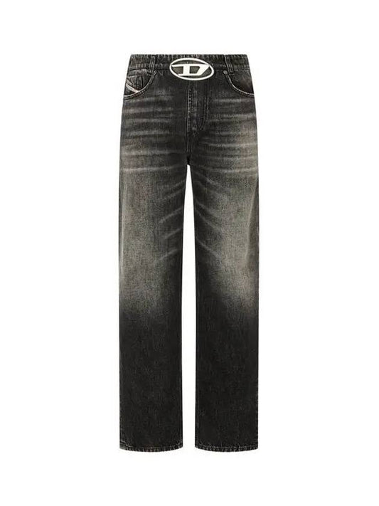 Men s Logo Waist Linen Cotton Jeans 2010 D MACS Washed Black - DIESEL - BALAAN 1