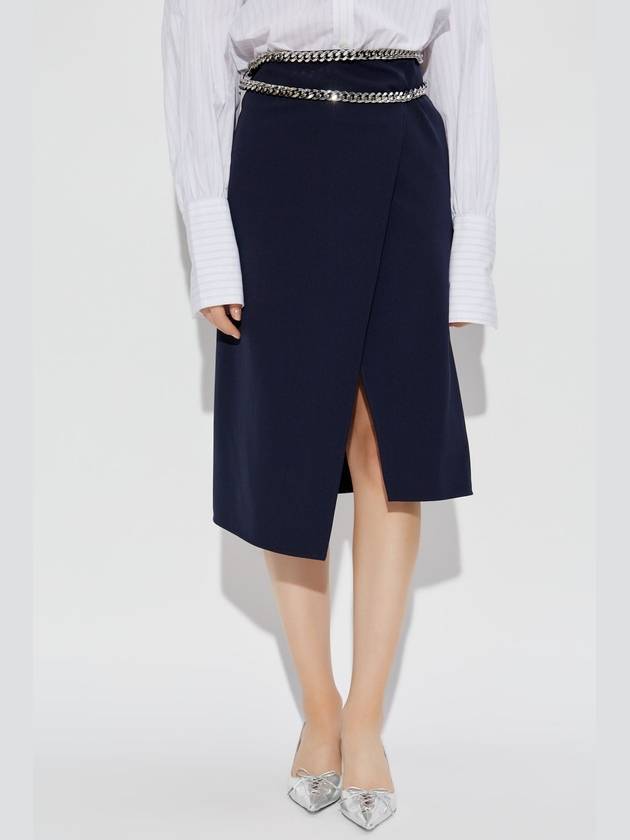 Stella McCartney Skirt With Signature Chain, Women's, Navy Blue - STELLA MCCARTNEY - BALAAN 3