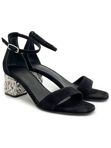 Glam sandals 37 black silver 4HA0600 - HERMES - BALAAN 1