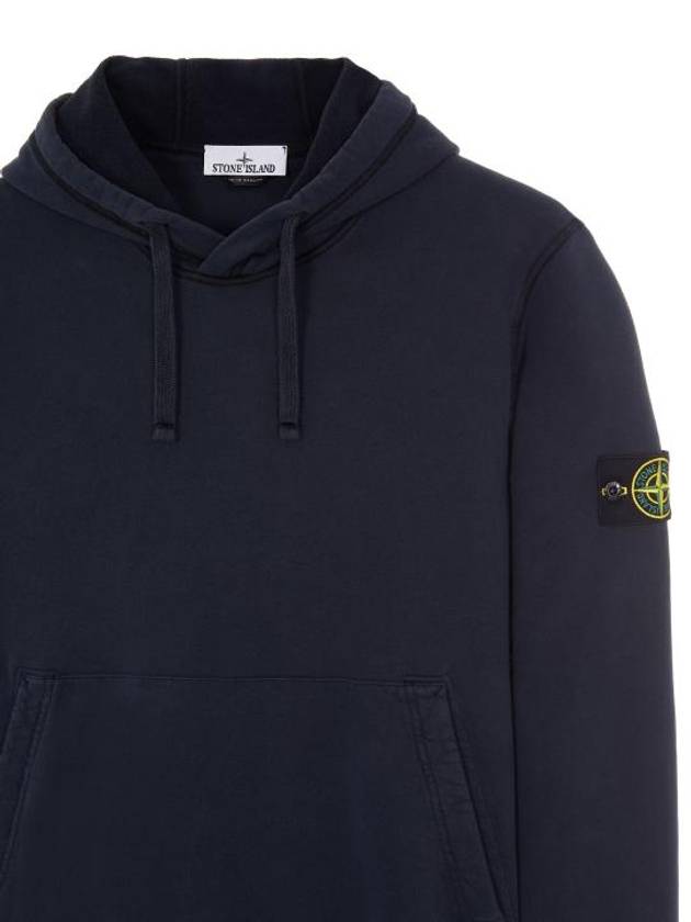 Wappen Patch Cotton Fleece Hoodie Navy - STONE ISLAND - BALAAN 4