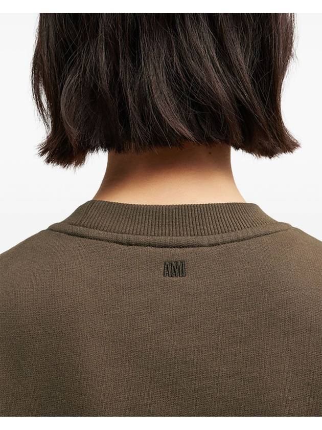 De Coeur Embossed Logo Crewneck Sweatshirt Brown - AMI - BALAAN 8