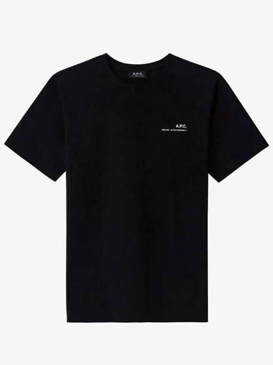 Men's Item Logo Cotton Short Sleeve T-Shirt Black - A.P.C. - BALAAN