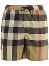 ExaGGerated Check Drawcord Swim Shorts Archive Beige - BURBERRY - BALAAN 2