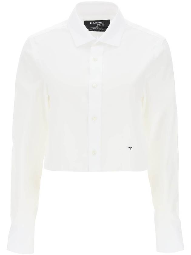 cotton twill cropped shirt - HOMMEGIRLS - BALAAN 1