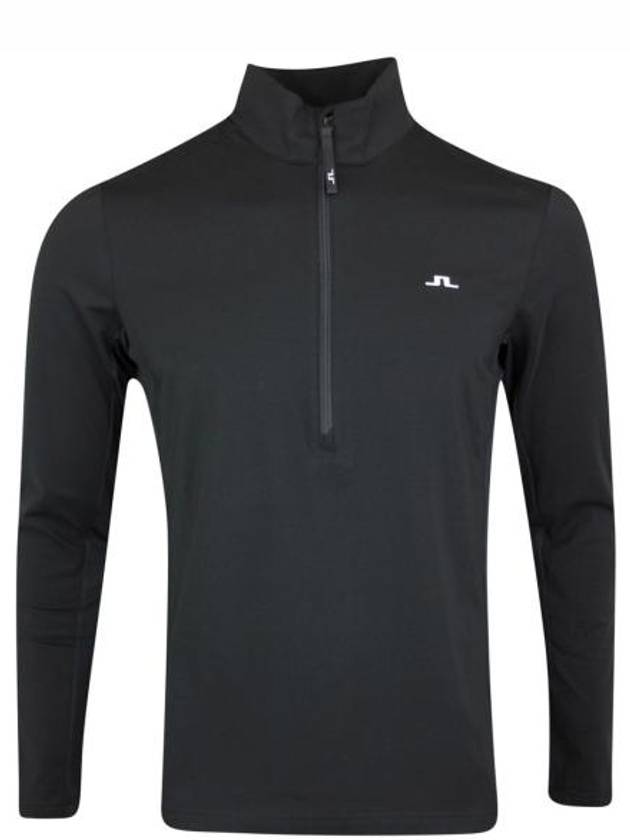 Luke Half Zip Up Mid Long Sleeve T-Shirt Black - J.LINDEBERG - BALAAN 2