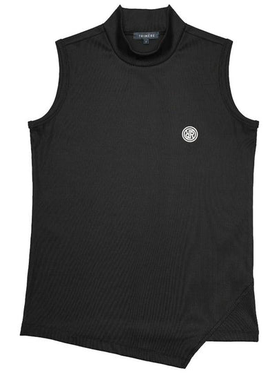 Mock neck, uncut sleeveless, BLACK - TRIMERE - BALAAN 2