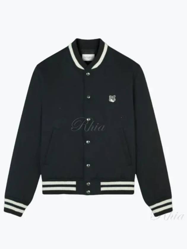 Cotton Satin Teddy Jacket Black - MAISON KITSUNE - BALAAN 2