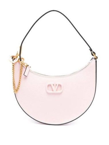 V Logo Classic Leather Chain Shoulder Bag Pink - VALENTINO - BALAAN 1