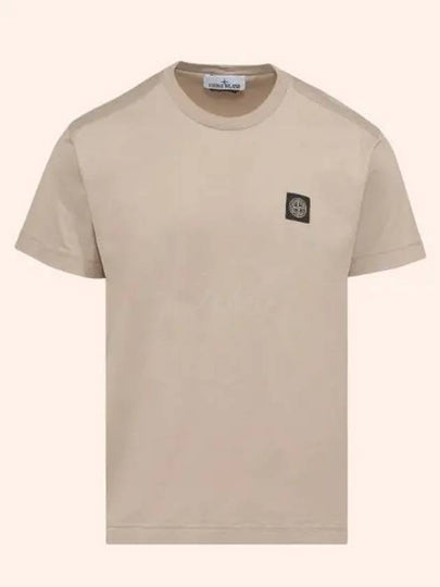 Logo Patch Cotton Short Sleeve T-Shirt Dove Grey - STONE ISLAND - BALAAN 2