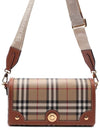 Women's Check Leather Top Handle Shoulder Bag Beige - BURBERRY - BALAAN 2