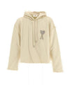 De Coeur Crystal Embroidered Logo Hoodie Champagne - AMI - BALAAN 2