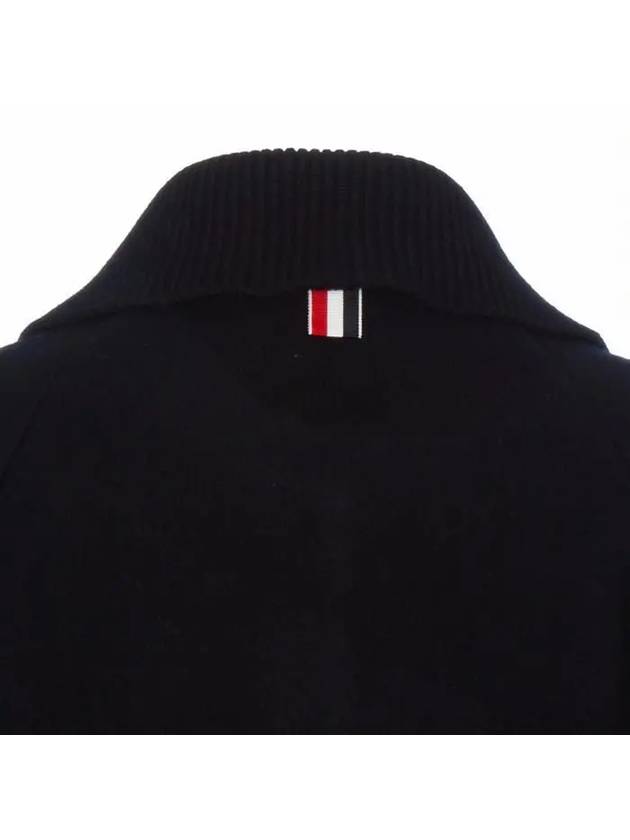 Milano 4-bar Crop Boiled Wool Single Coat Navy - THOM BROWNE - BALAAN 9