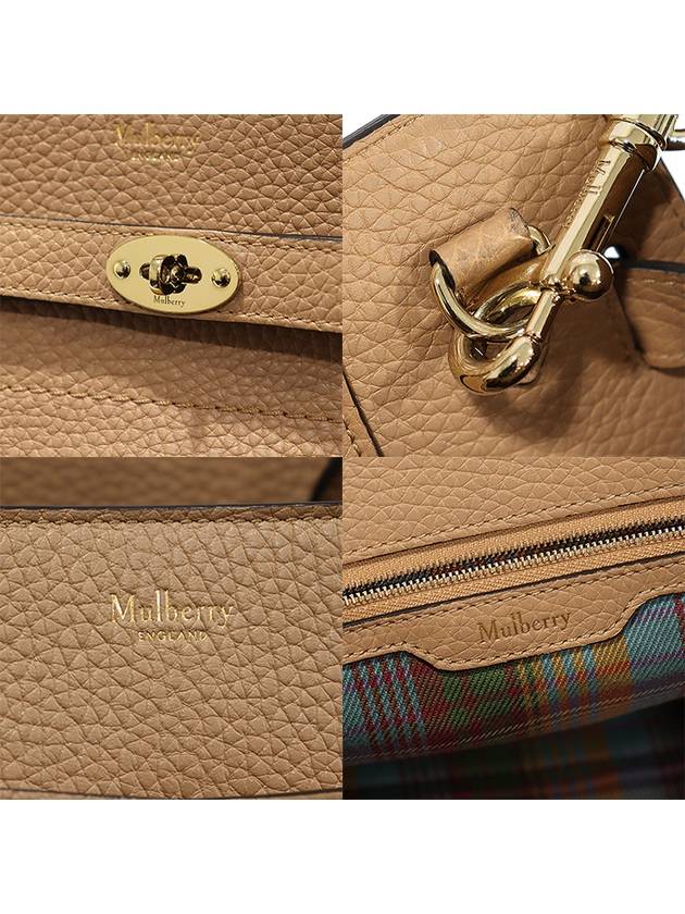 HH6328 Beige Grain Leather Gold Plated Medium Belted Basewater 2WAY - MULBERRY - BALAAN 7