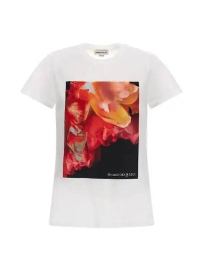 Graphic Printed Crewneck Short Sleeve T-Shirt White - ALEXANDER MCQUEEN - BALAAN 2