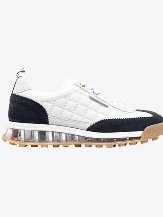 Tech Runner Quilted Low Top Sneakers White Navy - THOM BROWNE - BALAAN 2