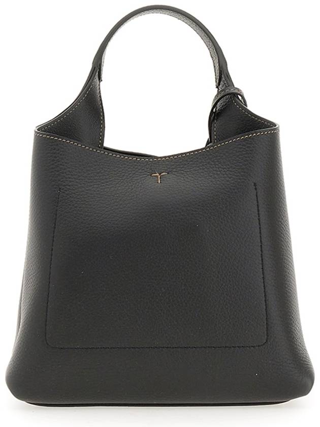 Logo Mini Leather Tote Bag Black - TOD'S - BALAAN 7