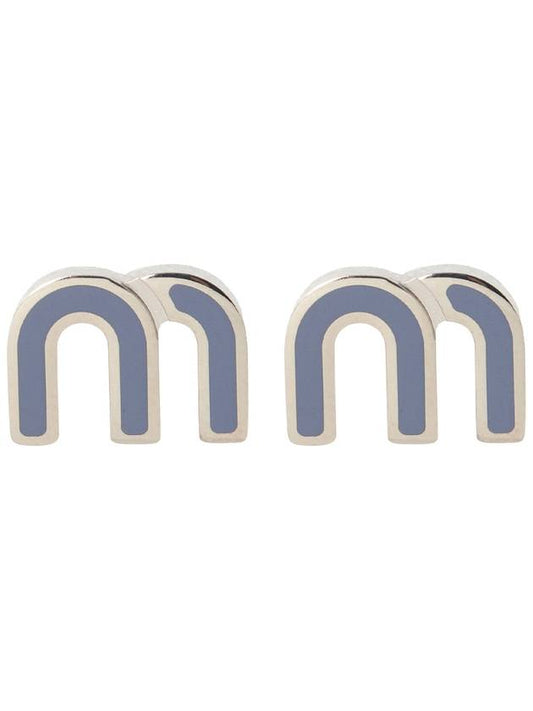 Enameled Metal Earrings Grey - MIU MIU - BALAAN 2