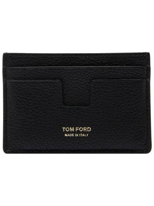 Classic Logo Grain Leather Card Wallet Black - TOM FORD - BALAAN.