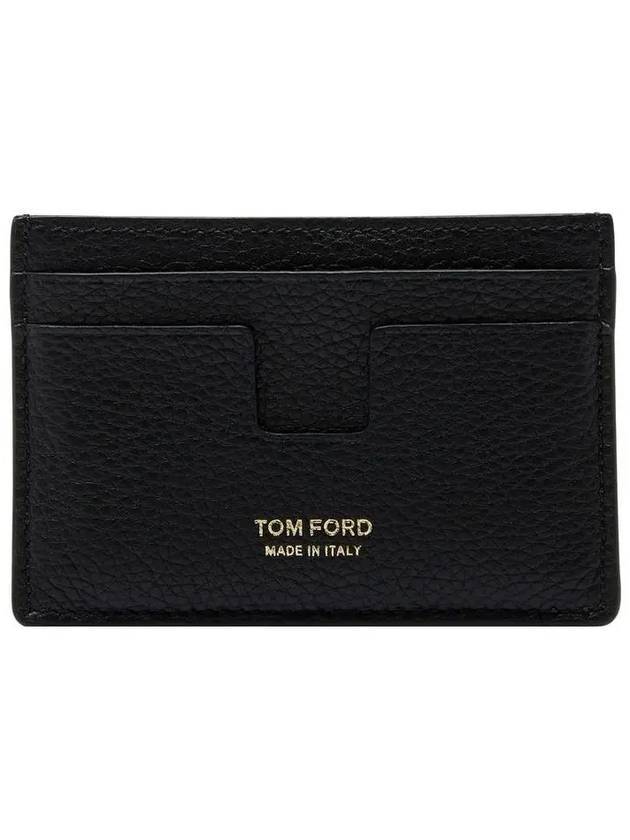 Classic Logo Grain Leather Card Wallet Black - TOM FORD - BALAAN 1