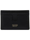 Classic Logo Grain Leather Card Wallet Black - TOM FORD - BALAAN 1