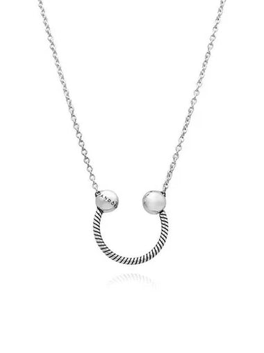 Women's Moments U-shape Charm Pendant Necklace Silver - PANDORA - BALAAN 1