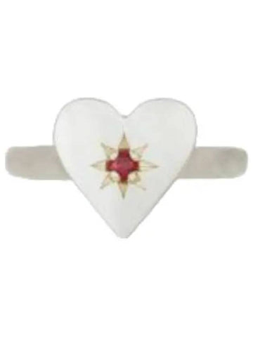 MONDO U heart ring star engraving white - MONDO MONDO - BALAAN 1