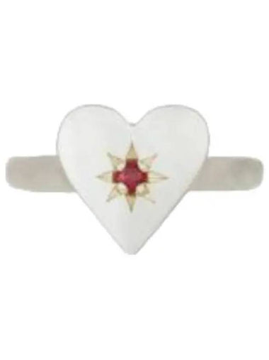 Heart ring star engraved white - MONDO MONDO - BALAAN 1