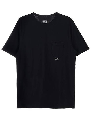 Small Logo Pocket Cotton Short Sleeve T-Shirt Black - CP COMPANY - BALAAN 1
