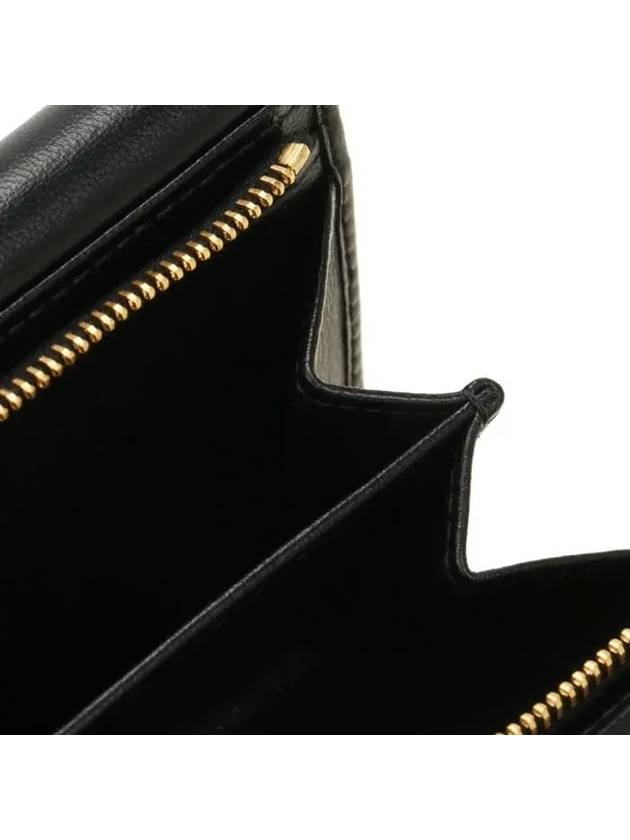 Logo Zipper Leather Card Wallet Black - MIU MIU - BALAAN 8