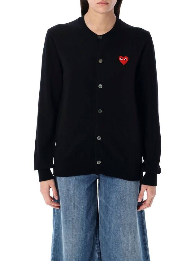 Red heart patch cardigan - COMME DES GARCONS PLAY - BALAAN 1