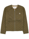 Maison Kitsune Men's Foxhead Quilted Jacket LM02106WQ4016 KHAKI - MAISON KITSUNE - BALAAN 1