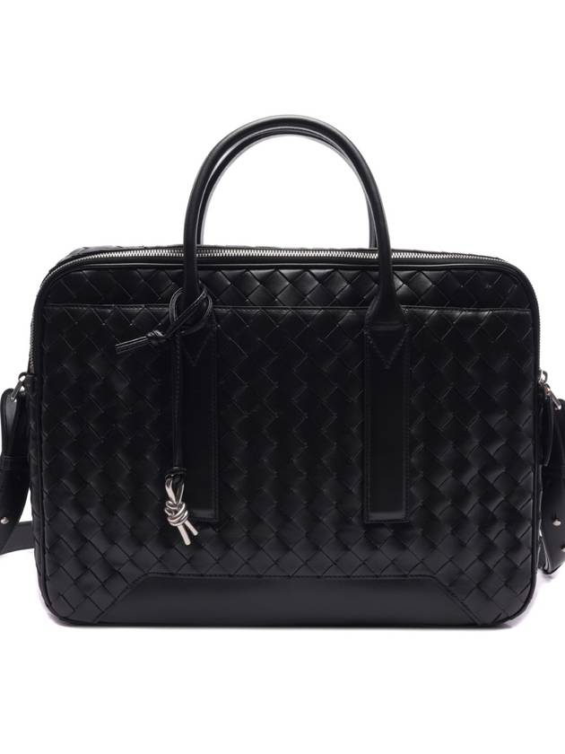 Getaway Leather Brief Case Black - BOTTEGA VENETA - BALAAN 3