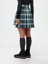 Women's Tartan Twill Mini Pleated Skirt Green - THOM BROWNE - BALAAN 4