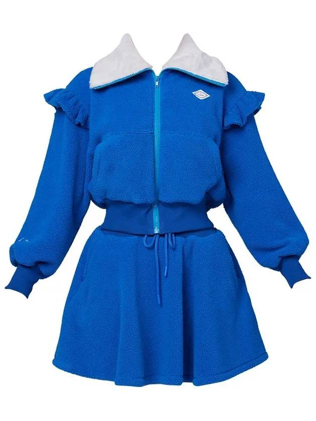 Golf Wear Fleece Frill Zip-Up Set Blue - J JANE - BALAAN 4