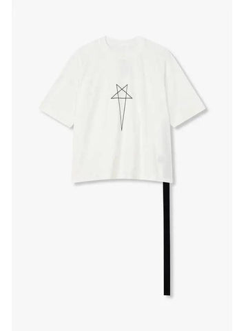 WOMEN DRKSHDW Pentagram Logo Crewneck T Shirt White - RICK OWENS - BALAAN 1