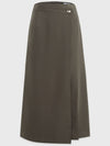 Bronze wrap button long A line skirt - MICANE - BALAAN 7