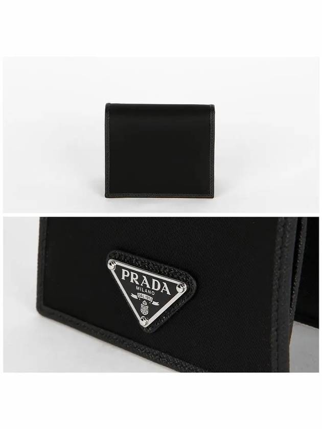 Enamel Triangle Logo Re-Nylon Half Wallet Black - PRADA - BALAAN 5