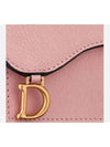 Women's Saddle Flap Sheepskin Card Wallet Antique Pink - DIOR - BALAAN 6