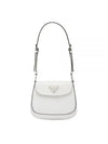 Cleo Brushed Leather Mini Shoulder Bag White - PRADA - BALAAN 2