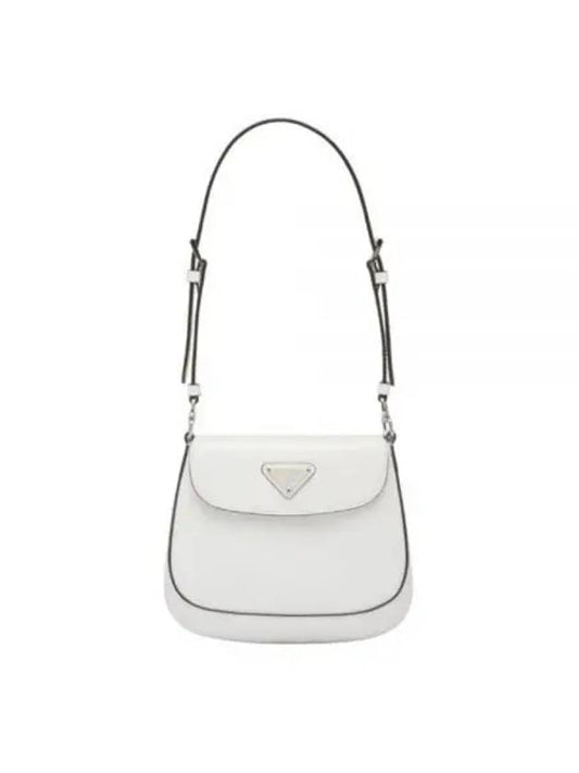 Cleo Brushed Leather Mini Shoulder Bag White - PRADA - BALAAN 2