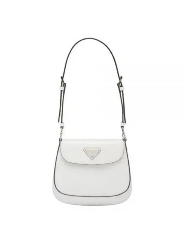 Cleo Brushed Leather Mini Shoulder Bag White - PRADA - BALAAN 2