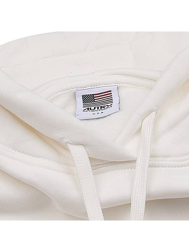 Embroidered Iconic Logo Cotton Hoodie White - AUTRY - BALAAN 8