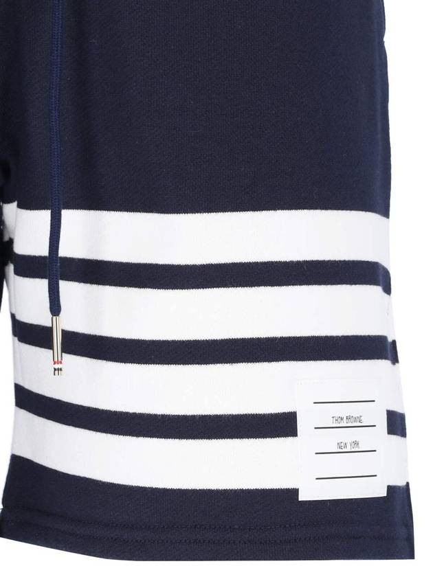 Diagonal 4 Bar Drawstring Shorts Navy - THOM BROWNE - BALAAN 4