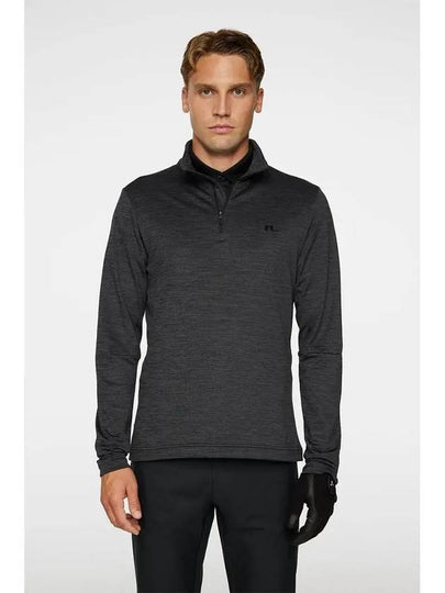 Men s Destry Zip up Golf Midlayer Black Melange GMJS10975 9992 - J.LINDEBERG - BALAAN 2