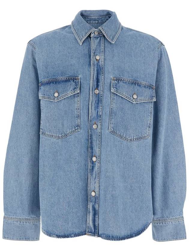 Light Blue Shirt With Classic Collar In Denim Man - AGOLDE - BALAAN 1