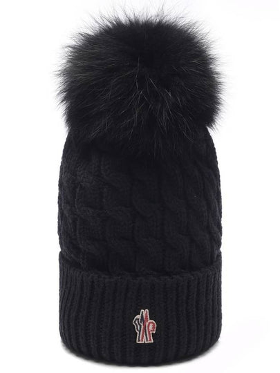 Pom Pom Wool Beanie Black - MONCLER - BALAAN 2