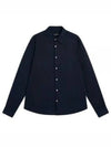 Comfort Tencel Slim Long Sleeve Shirt Navy - J.LINDEBERG - BALAAN 2