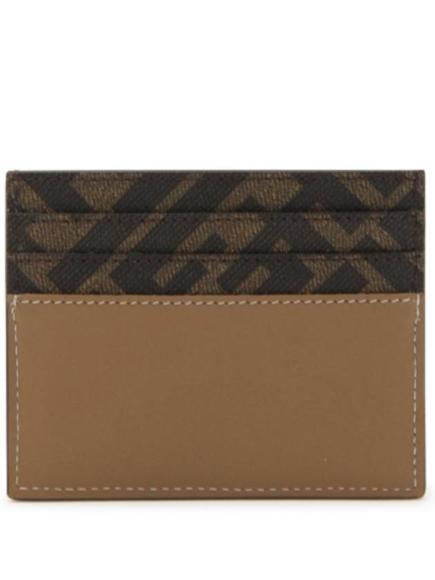 FF square leather card wallet beige - FENDI - BALAAN 3